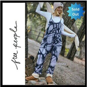 Free People Hot Shot Printed Onesie Skylight Butterfly Navy 🦋